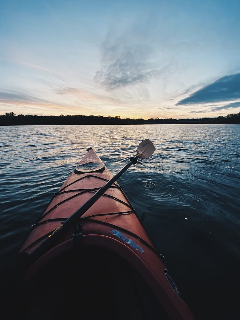 Kayaking on a serene lake